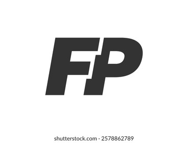 FP Techno Editable Font Logo For Corporate Branding. Bold, Futuristic Design With Unique Typographic Ideas. Minimal Custom Type And Dynamic Letter Variations For Promotion, Printing, And Book Titles