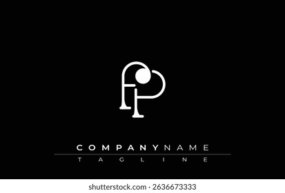 FP Typography Logo Design. Stylish monogram design depiction featuring the letters F and P combined in an artistic signature style, delivering a unique and creative visual representation.