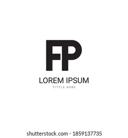 FP Uppercase Letter Initial Logo Design Template Vector Illustration