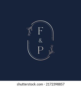 FP wedding initial logo letters in high quality professional design that will print well across any print media