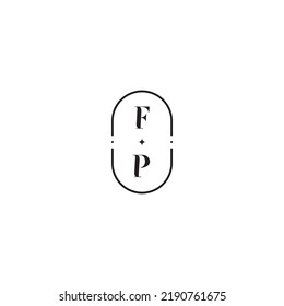 Concepto de logotipo de boda FP en un diseño profesional de alta calidad que se imprimirá en cualquier medio impreso