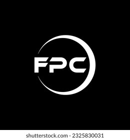 FPC letter logo design in illustration. Vector logo, calligraphy designs for logo, Poster, Invitation, etc.