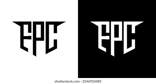 Diseño de logotipo de letra FPC con fondo blanco en ilustrador, estilo de superposición de fuente de alfabeto moderno de logotipo de Vector, diseños de caligrafía para logotipo, póster, invitación, etc.