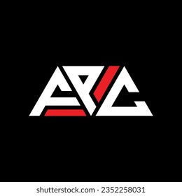 FPC triangle letter logo design with triangle shape. FPC triangle logo design monogram. FPC triangle vector logo template with red color. FPC triangular logo Simple, Elegant, and Luxurious design.