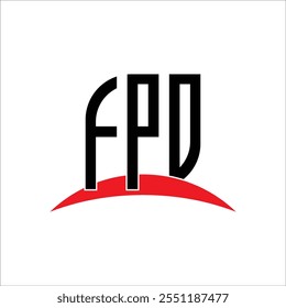 Diseño del logotipo de la letra de FPD con el fondo blanco en ilustrador, fuente moderna del alfabeto del logotipo del Vector