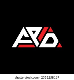 FPD triangle letter logo design with triangle shape. FPD triangle logo design monogram. FPD triangle vector logo template with red color. FPD triangular logo Simple, Elegant, and Luxurious design.