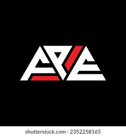 FPE triangle letter logo design with triangle shape. FPE triangle logo design monogram. FPE triangle vector logo template with red color. FPE triangular logo Simple, Elegant, and Luxurious design.
