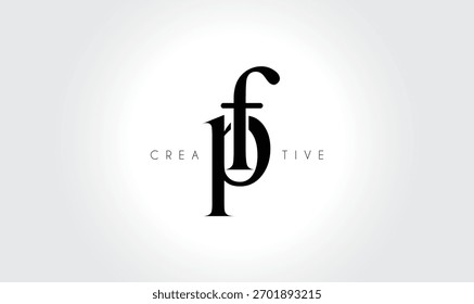 FPfp Elegant Serif Monogram Logo – Luxury Lowercase Typographic Lettermark for Modern Branding