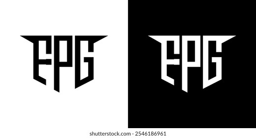 Projeto de logotipo da letra FPG com fundo branco no ilustrador, estilo de sobreposição de fonte do alfabeto moderno do logotipo do logotipo, projetos de caligrafia para o logotipo, cartaz, convite, etc.