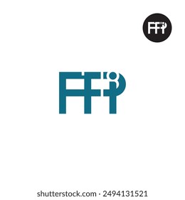 Diseño de monograma de letra de logotipo FPI