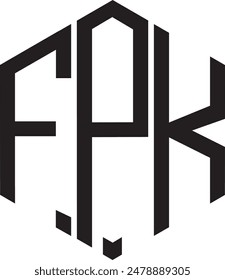 FPK POLYGON LOGO DESIGN, icon, symbol, vector file 
