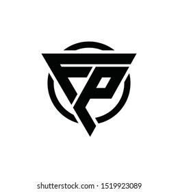 FPL, PLF, LFP, LPF, PFL Triangle Logo Circle Monogram Design Vector Super Hero Concept