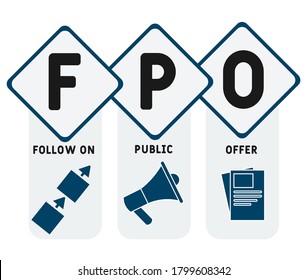 FPO - follow on public offer. acronym business concept. vector illustration concept with keywords and icons. lettering illustration with icons for web banner, flyer, landing page