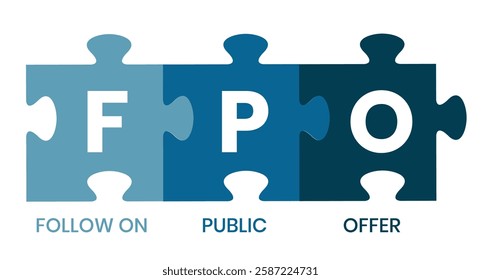 FPO - follow on public offer. acronym business concept. vector illustration concept with keywords and icons. lettering illustration with icons for web banner, flyer, landing page