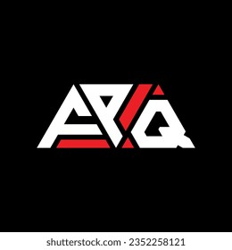 FPQ triangle letter logo design with triangle shape. FPQ triangle logo design monogram. FPQ triangle vector logo template with red color. FPQ triangular logo Simple, Elegant, and Luxurious design.