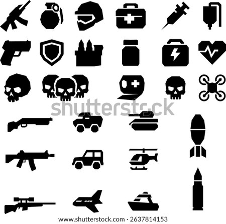 Fps game icon set vecter illustration