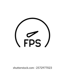 Fps icon flat editable icon mark