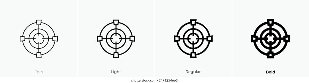 fps icon. Thin, Light Regular And Bold style design isolated on white background