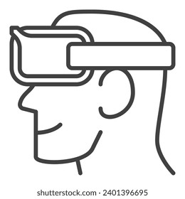 FPV Drone Goggles vector concept outline icon or symbol