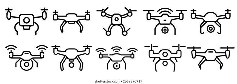 FPV Drone Icon set. Vector
