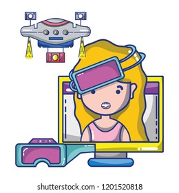 FPV goggles technology cartoons