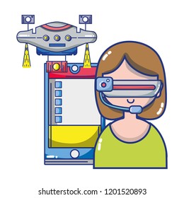 FPV goggles technology cartoons