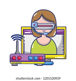 FPV goggles technology cartoons