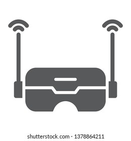 FPV technology glyph icon, innovation and virtual, fpv glasses sign, vector graphics, a solid pattern on a white background, eps 10.