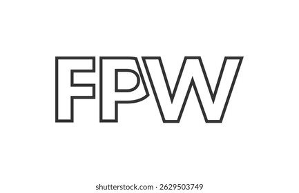 Plantilla de diseño de logotipo FPW con texto en negrita fuerte y moderno. Logotipo de Vector inicial basado en tipografía simple y mínima. Identidad de empresa de moda ideal para la presencia de la marca de las empresas.