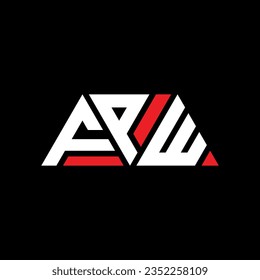 FPW triangle letter logo design with triangle shape. FPW triangle logo design monogram. FPW triangle vector logo template with red color. FPW triangular logo Simple, Elegant, and Luxurious design.