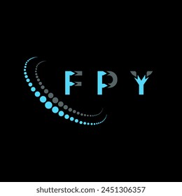 Diseño abstracto del logotipo de la letra de FPY. Diseño único de FPY. ¡FLY!
