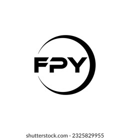 FPY letter logo design in illustration. Vector logo, calligraphy designs for logo, Poster, Invitation, etc.