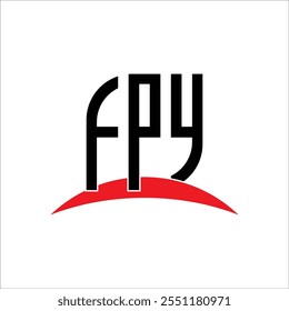 Diseño del logotipo de la letra de FPY con el fondo blanco en ilustrador, fuente moderna del alfabeto del logotipo del Vector