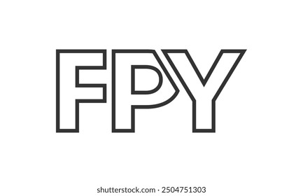 FPY logo design template with strong and modern bold text. Initial based vector logotype featuring simple and minimal typography. Trendy company identity ideal for businesses brand presence.