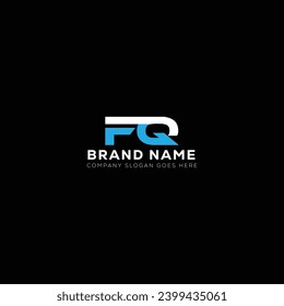 Concepto de diseño del logo de la carta de las iniciales creativas de FQ. Diseño de iconos de FQ. F Q