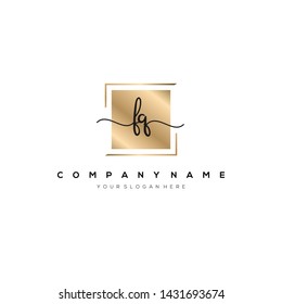 FQ handwriting initial logo template vector.