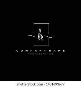 FQ handwriting initial logo template vector.