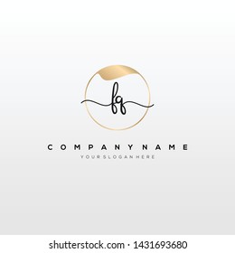 FQ handwriting initial logo template vector.