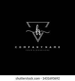 FQ handwriting initial logo template vector.