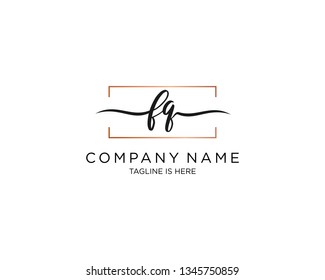 FQ handwriting initial  logo vector