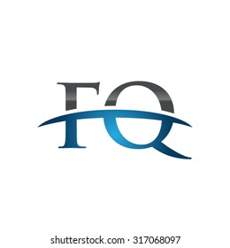 FQ initial company blue swoosh logo