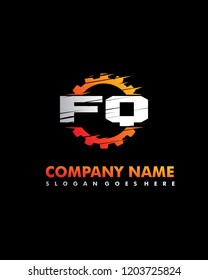 FQ Initial with gear template vector