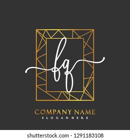 FQ Initial Handwriting logo template vector