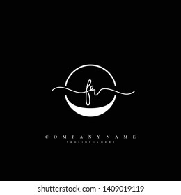 FQ initial handwriting logo template vector