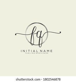 FQ Initial handwriting logo vector
