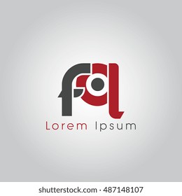 fq initial letter linked lowercase logo. f and q vector template design.