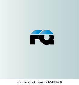 fq initial letter linked lowercase logo. f and q vector template design