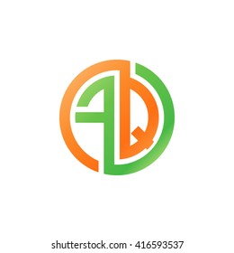 FQ initial letters loop linked circle logo orange green
