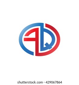 FQ initial letters looping linked ellipse logo red blue