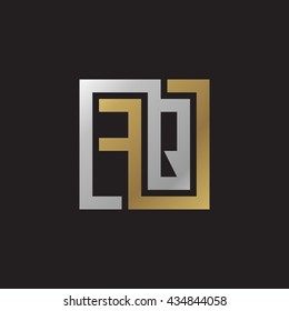 FQ initial letters looping linked square elegant logo golden silver black background